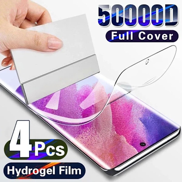 4Pcs Hydrogel Film För Samsung Galaxy S23 S20 S21 S22 Plus Ultra Fe Note 20 9 10 Plus A52s A30 A 53 A51 A50 A21s Skärmskyddsmedel Note 9 Hydrogel Film