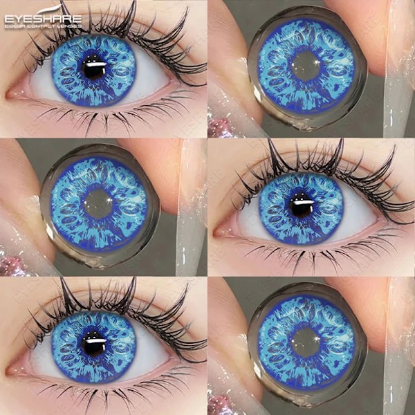 Eyeshare Halloween Värilliset Piilolinssit Silmille Anime Cosplay Värilliset Linssit Siniset Linssit Piilolinssit Kauneus Silmämeikki HD38-YELLOW 0