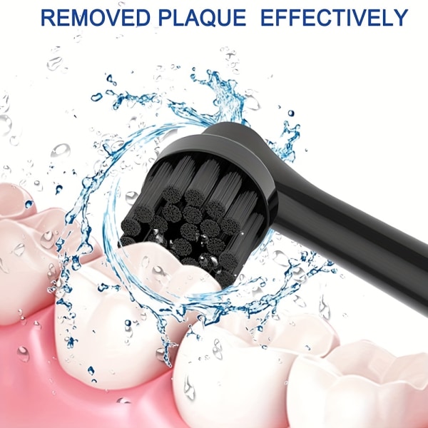 Svarta koltandborsthuvuden SB-17A 20st och 4st mössor, kompatibel med Oral B elektrisk tandborste, framställning med aktivt kolborst