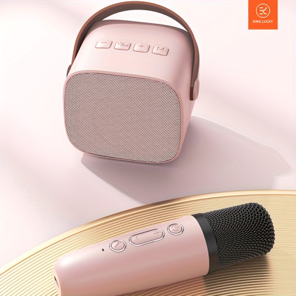 K1 Mini vuxen karaokemaskin med 1 trådlös mikrofon, bärbar trådlös högtalare, flickleksaker Present Födelsedagspresent till tonåringar Julklapp pink 1mic