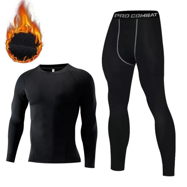 Thermal för män Håll värmen Long Johns Base Layer Sport Fitness leggings Tighta undertröjor B1 XXL(70-80kg)