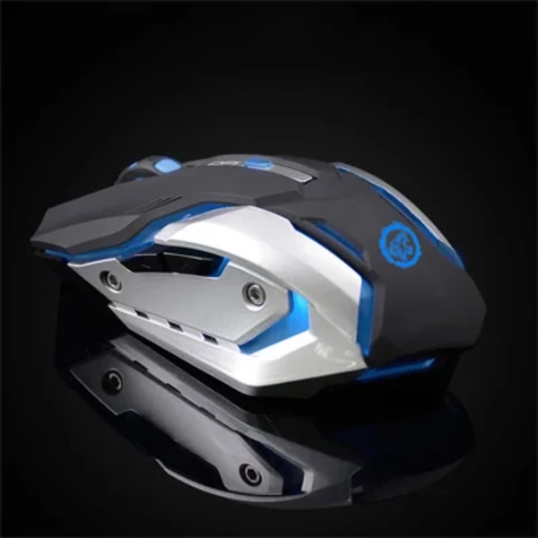 Azzor Trådlöst Gaming Mouse Uppladdningsbar 7-Färg Luminous Backlight Breath Comfort Gamer För Dator Desktop Laptop Inte Ebook Pcname BLACK