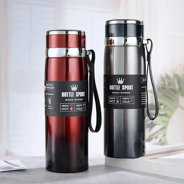 Steel Thermos Flaska Presenter Termisk Vattenflaska Håll Kall Och Varmvatten Flaska Termos För Kaffe Te Va Kolv Blue 1000ML