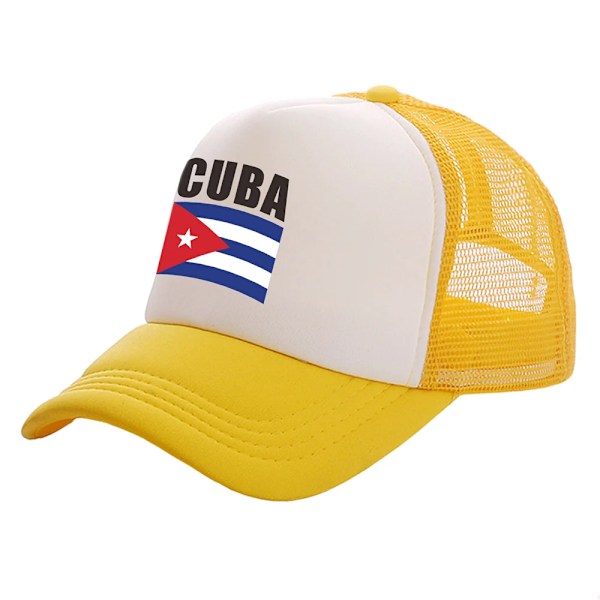 Cuba Trucker Cap Men Cool Cuba Flag Hat Baseball Cap Cool Summer Unisex Mesh Net Caps SKY BLUE