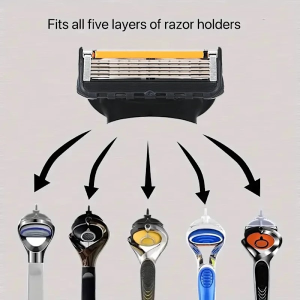 Cyklisk udskiftelig barberblad 5 lag sikkerhedsmanual barbering hovedudskiftning professionel barberblade til mænds ansigt 1 holder  4 blades