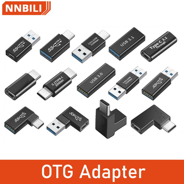 NNBILI Universel OTG Typ C Adapter USB C Mâle à USB-A Mâle Femelle Convertisseur för Macbook Huawei Samsung Note ISub Connecteur D