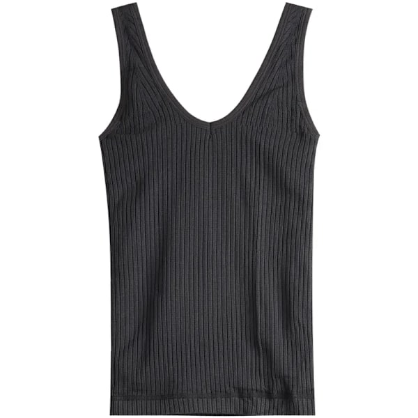 Mångsidig varm, tjock fleecefodrad tanktop för höst och vinter, damtermounderkläder, baslager, vacker innerkläder Black fleece-lined vest S