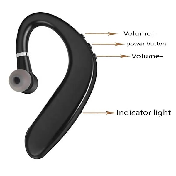 S109 Bluetooth-kuulokkeet Handsfree-kuulokkeet Korvakuulokkeet Langattomat kuulokkeet Puhelukuulokkeet Urheilukuulokkeet Mikrofonilla Kaikille älypuhelimille Black