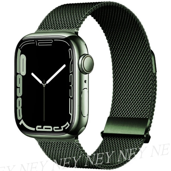 Milanese Loop för apple watch band 44mm 40mm 45mm 41mm 42-38-44mm band ultra 2 49mm metallband iwatch series 9 8 7 6 SE 5 4 3 Dark green 15 49mm-42mm-44mm-45mm