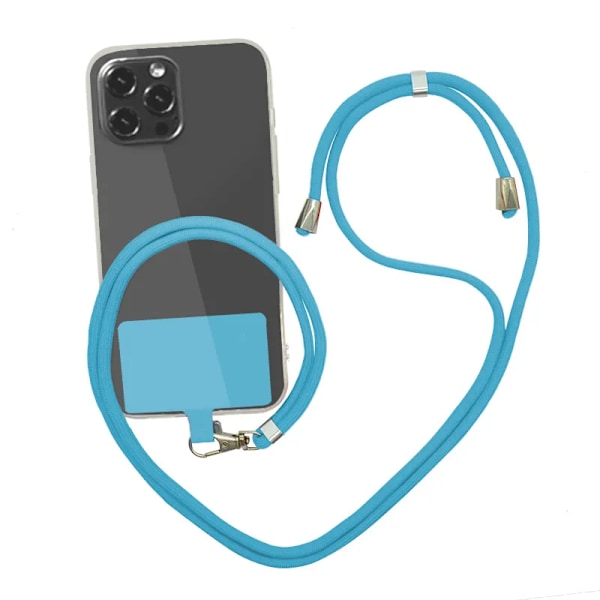 Universal Crossbody Patch Telefon Lanyards Mobiltelefon Strap Lanyard 9 Färger Mjuk Rep För Mobiltelefon Hängande Sladd Sky blue