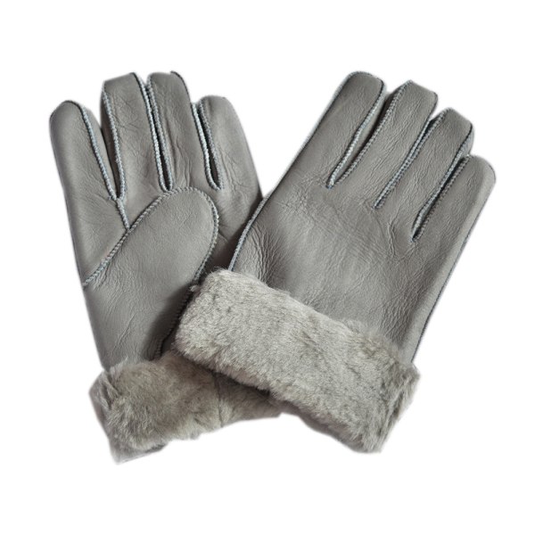 Kalltväderhandskar, fårskinn Shearling Läderhandskar Stiliga lätta handskar Gray - Fur One Size Fits All