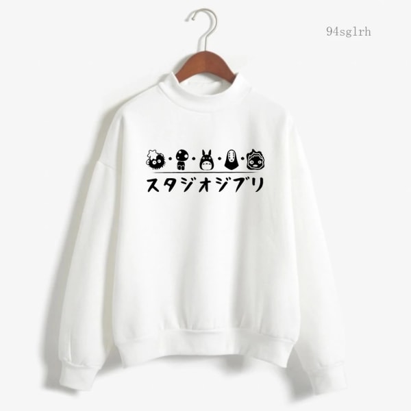 Totoro Kawaii Rolig Cartoon Hoodie Dam Harajuku Ulzzang Sweatshirt Söt Anime Pullover Vinter Varma Toppar Kvinna 15611 XL