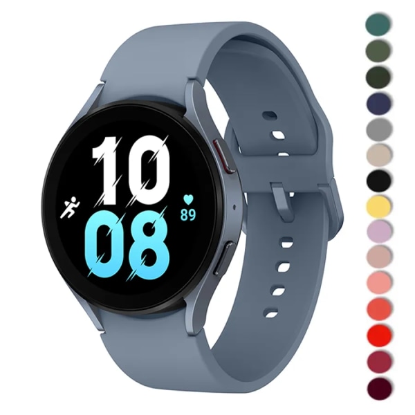 Silikonarmband för Samsung Galaxy Watch 6/5/4 44mm 40mm pro 45mm Sport 20mm Armband Armband Galaxy Watch6 Classic 43mm 47mm Khaki Galaxy 4 40mm 44mm