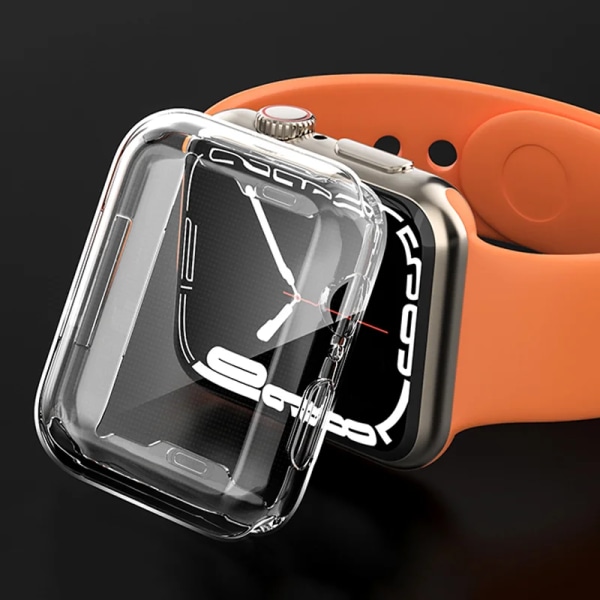 Cover watch för Apple Watch Series 8 7 6 5 case 3 2 SE Silikon genomskinligt case Skärmskydd iWatch 38 40 41MM 42 44 45MM Transparent 1 38mm Series 3 2 1