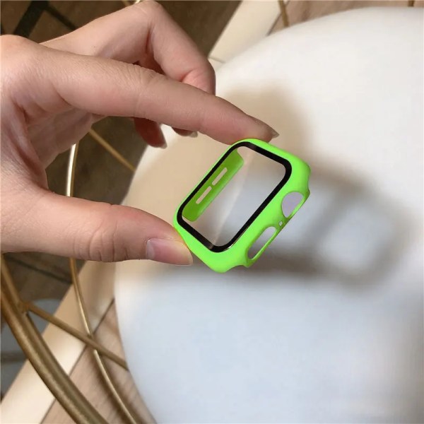 Case för Apple Watch Series 8 7 6 SE 5 4 3 44 mm 40 mm 45 mm iwatch 42 mm 38 mm glas+ cover Apple watch Tillbehör Green 42mm series 321