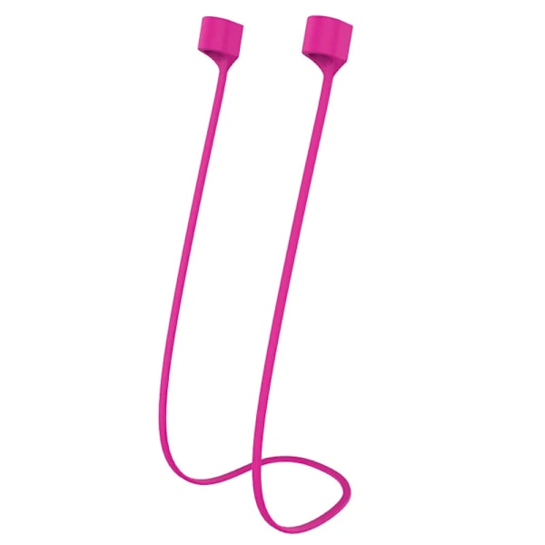 Anti-hukk silikonrep holder kabel hodetelefonbånd holder hodetelefoner nakkebånd for Airpods 1 2 3 Pro streng ROSE RED