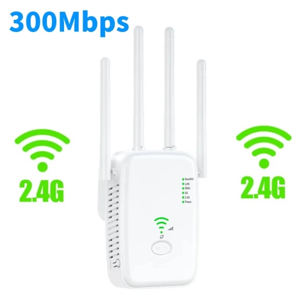 1200Mbps Trådlös WiFi Repeater WIFI Range Extender WiFi Signal Booster 5G 2.4G Dual-band Nätverksförstärkare WiFi Router 2.4G 300Mbps White EU Plug