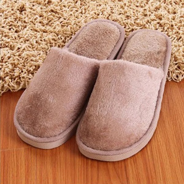 Kvinnor Home Toffar Hösten Vinter Varm Päls Plush Skor Inomhus Sovrum Lätt Eva Par Bomull Slipper Solid Mjuk Flö Flopar Rose Red 37-38