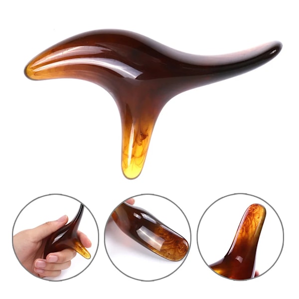 Amber Harpiksvoks Trekant Fod Fødder Massager Gua Sha Akupunktur Shiatsu Værktøj Gua Sha Skrabning Massage Instrument Terapi Massage Orange