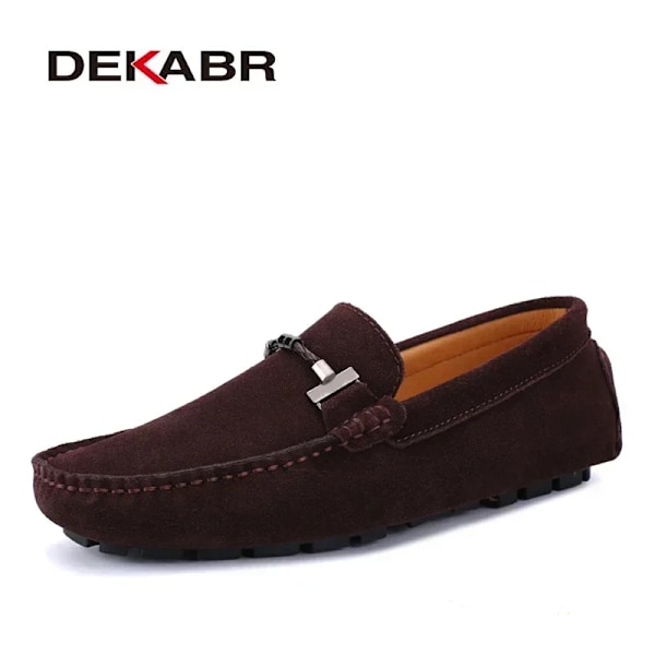 Dekabr Trendy Män Casual Skor Stor Stora Storlek 38-47 Varumärke Sommar Driving Loafers Andningsbart Grossist Man Mjuk Skodon Skor Skor. För Män Dark Blue Fur 13