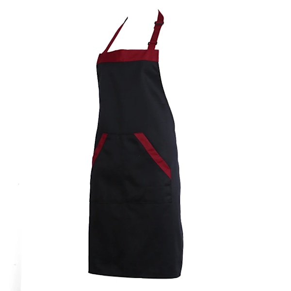 Unisex Halterneck Matlagning Gräddning Förkläden Catering Home House Kök Förkläden Med 2 Pockets Kök Tillbehör black