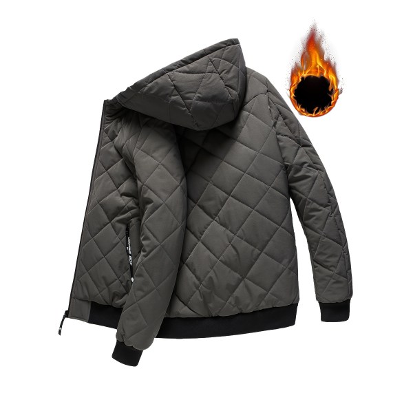Luvjacka i varm fleece för män, Vinterjacka med casual Dark Gray XXS(42)