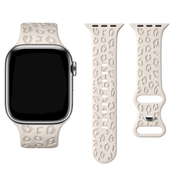 Graverat band för Apple Watch 44MM 49mm 40mm 41 45mm 38/42mm Leopard silikon sportrem för IWatch Series Ultra 8 7 6 SE 5 4 3 Gray 38mm40mm41mm