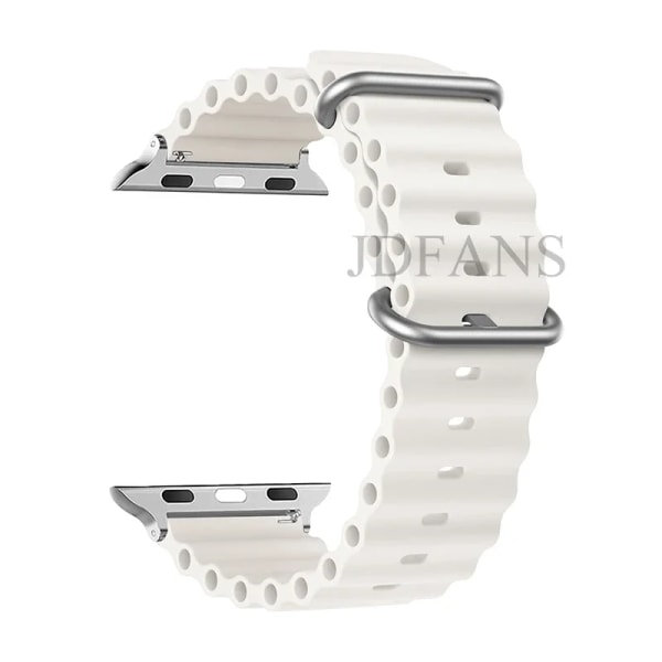 Original Ocean Strap For Apple Watch Band 44mm 49mm 45mm 41mm 40mm 38mm 44 40 mm 1:1 correa iWatch series 9 se 8 ultra 2 bands 05 white 38mm 40mm 41mm