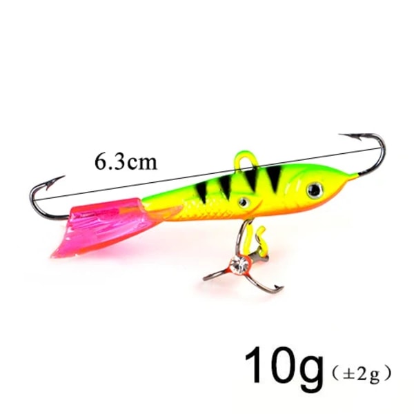 FISH KING 10g 20g Winter Fishing Lure Balancers 3D Eyes Metal Jig Ice Hard Artificial Bait Sinking Minnow Swimbait Wobblers Pike 10g-002