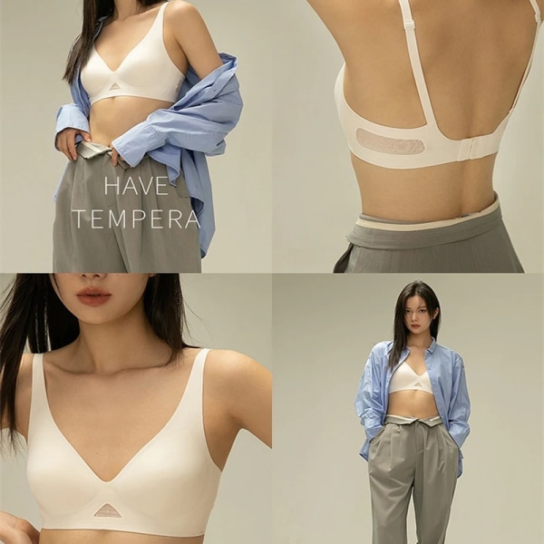 Sexiga sömlösa behåar för kvinnor trådfri behå bysthållare Push Up Bralette Kvinnliga Underkläder Kvinna Mjuka underkläder Intimates Sovkläder Apricot 36(80)