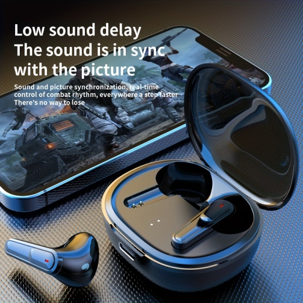 Nya trådlösa TWS trådlösa hörlurar med lång räckvidd HIFI-ljudkvalitet, hörlurar som passar Samsung, Nokia, Xiaomi, OPPO Black