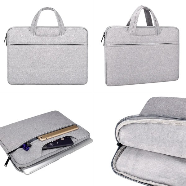 Laptopväska Vattentålig Hållbar datorbärbar bärbar case Kompatibel för HP, Dell, Asus Mackbook Notebook-väska Light Grey 13.3 inch