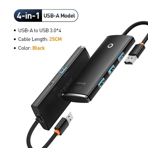 Bas192.- HUB USB 3.0 av typ C, med 6 portar, kompatibel HDMI, adapter 4K @ 30Hz, station 6 000 S6 för PC, tillbehör information 4 in 1 USB A 0.5m B CHINA