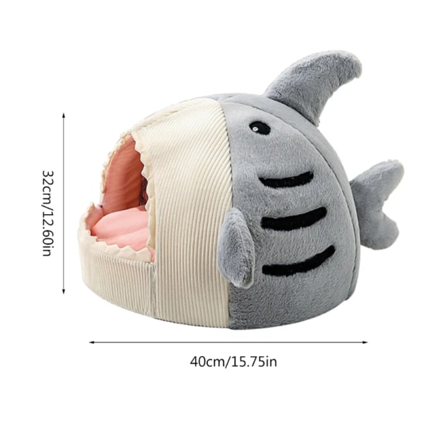 Shark Shape Pet House Kattsäng Hundsäng Varm bekväm kudde Djurkorg Mjuk Valp Kattunge Matväska Tvättbara husdjursprodukter