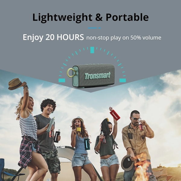 Original Tronsmart Resa Bluetooth 5.3 Högtalare Dubbeldriver Bärbar Högtalare Med Ipx7 Vattentät Sann Tråd Stereo För Friluftslus trip Black