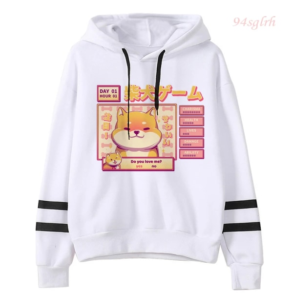 Shiba Inu Hoodie Harajuku Funny Cartoon Pullover Dam Ulzzang Söt koreansk stil Kawaii Sweatshirt Streetwear 90s Hoody Dam 806 Asian XL