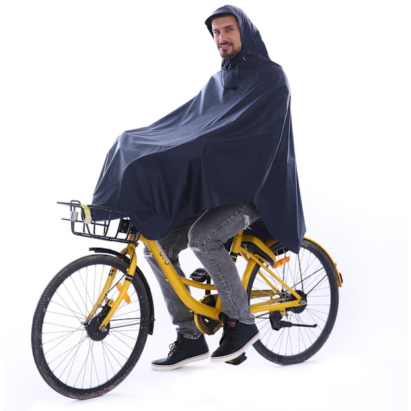 Vuxen Cykel Lång Poncho Student Liten Elektrisk Cykel Raincoat Single Brim Utrikeshandel Export Regnrocka Sapphire Blue XXXL