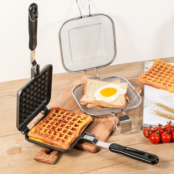 1st belgisk våfflor - Köksredskap i aluminium för frukost och mer - Enkel smörgåsbrödrost - Köksutrustning och kökstillbehör