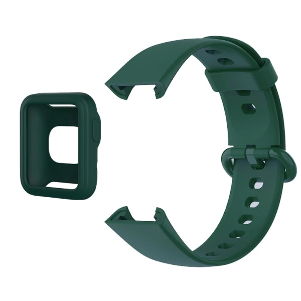 Silikonrem för Xiaomi Mi Watch 2 Lite-band med mjukt case , byte av klockarmband Redmi Watch Mi Poco-armband Army Green with Case Redmi Watch 2 Lite