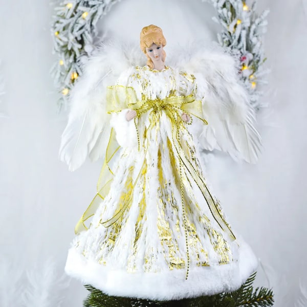 Ängeldocka Leksaksfigur Juldekorationer Hantverk med vinge Hem Natal Dekorationer Festlig födelsedagspresent för barn Inredning Navidad Angel Doll G1ST1-1 40cm height