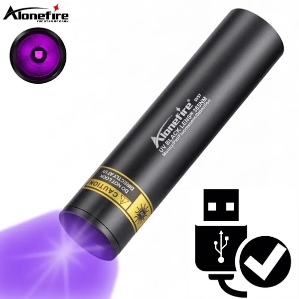 3W 365Nm Uv Ficklampa Usb Uppladdningsbar Ultravioletta Läkemedel Husdjur Urin Katt Pinea Pengar Ore Scorpion Detecte Svart Ljus Sv555 black