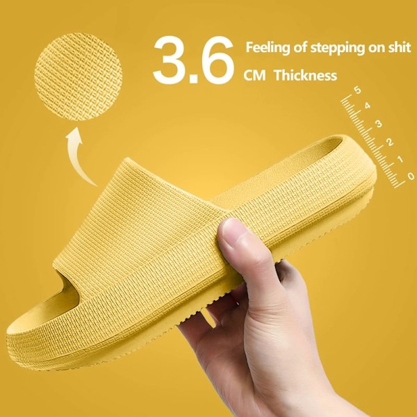 Kesätossut miehille naisille Eva pehmeäpohjainen sisätossut brändislipperit miehet sandaalit rantasandaalit miehet tossut flip flopit B 3.6CM-Yellow 44-45(inner 27cm)