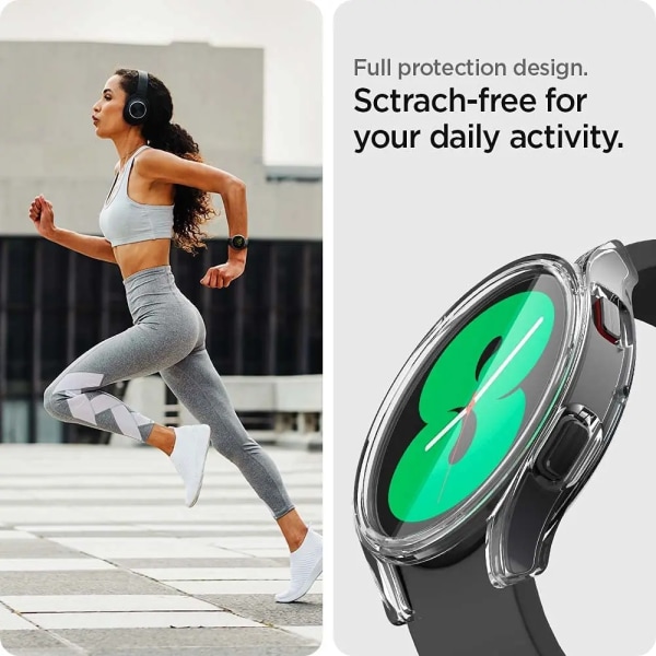 Case för Samsung Galaxy Watch 4 5 6 40 mm 44 mm cover Silikon TPU Bumper Skärmskydd Fullständiga tillbehör Black Galaxy Watch 6 40mm