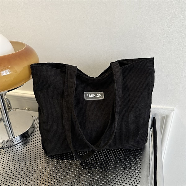 Ny dametaske kunstnerisk stribet håndtaske pendler stor kapacitet casual kludtaske all-match skulder tote taske Light Gray 38.5*28.5*9