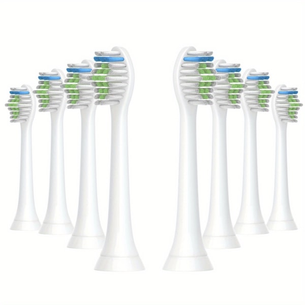 Tandborsthuvuden för Philips Sonicare Diamondclean ersättningsborsthuvuden med cover Mjuka Dupont-borst Elektrisk tandborste, 8-pack White