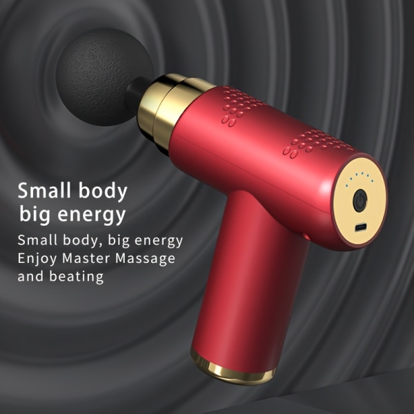 1 st bärbar massagepistol, elektrisk massageapparat för djupa vävnader för avslappning av nacke och rygg Gray
