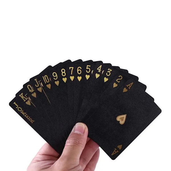 Plastspelkort Pokerspel 54St/Set Svarta Folie Spelkort Set Magisk Vattentät Magic Poker Gåva Samling. black