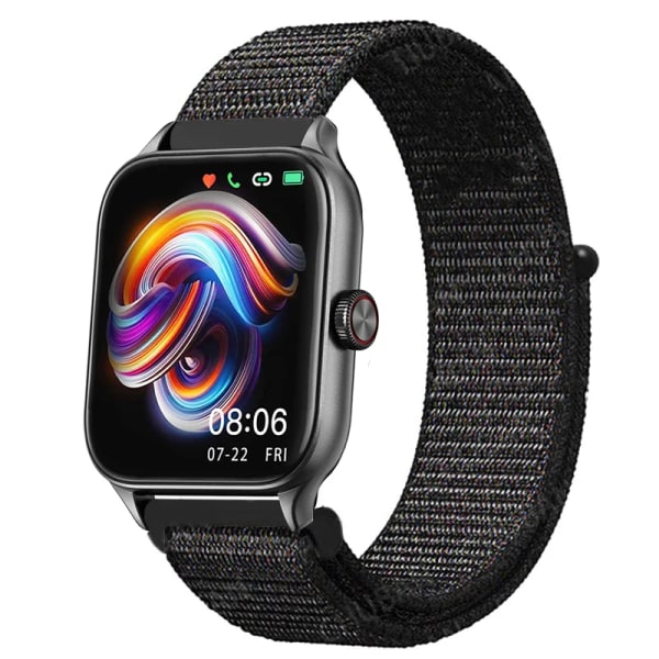 20mm 22mm Nylon Loop band För Amazfit GTS4/2/3/3pro/2e/GTS2 Mini/GTR 4 42mm/47mm/GTR2/2e/stratos bältesarmband Amazfit bip rem 7 black red 22mm