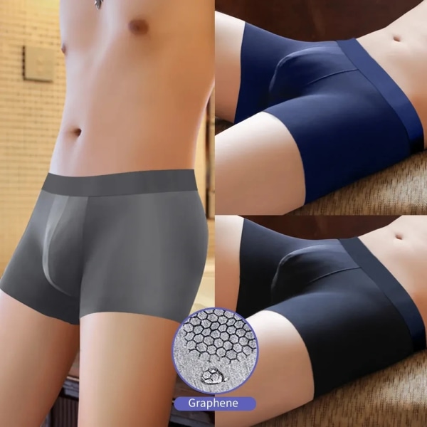 Herrunderkläder Boxershorts Ice Silk Man Panties Boxer Graphene Herrkalsonger Andas Bekväma Calzoncillos para hombres L-6XL 9907 6XL 95-110KG