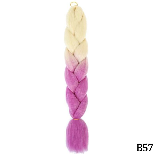 24&Quot; Syntetiska Yaki Flätar Hår Kanekalon Ombre Flätande Hår Jumbo Braid Hår Extension För Kvinnor Hundratals Färger Diy Hår ZITONG-B57 24inches